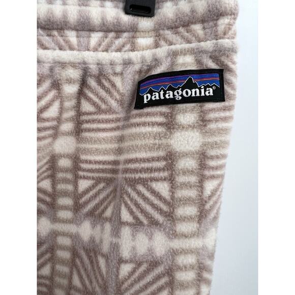 NEW PATAGONIA WOMEN'S MICRO D SOFT FLEECE JOGGER SIZE XL - SNOW BEAN / NATURAL - Picture 7 of 12